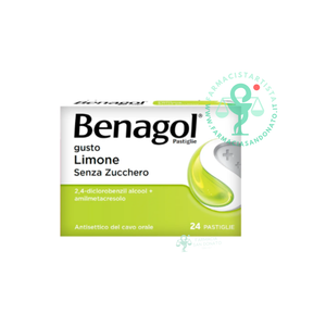 Benagol Aroma Limone Senza Zucchero 24 Pastiglie