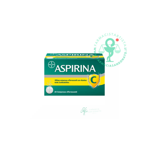 Aspirina C Antinfiammatorio Antidolorifico per Influenza Raffreddore e Febbre con Vitamina C 20 Cpr