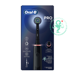 Oral-B Spazzolini Elettrici Ricaricabili Pro Series 3 Neri con 3 Testine di ricambio. 2 Spazzolini