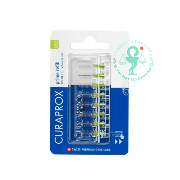 Curaprox cps 011 scovolino prime refill lime green 8 pezzi