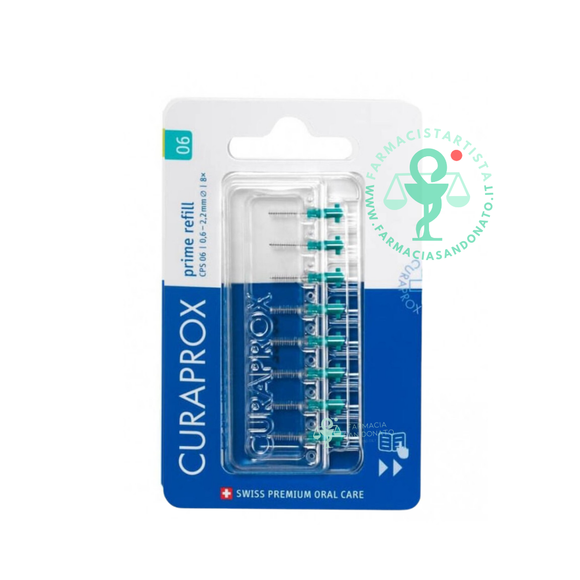 Curaprox cps 06 scovolino prime refill turquoise 8 pezzi