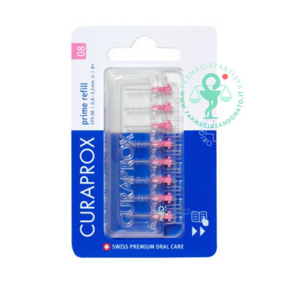 Curaprox cps 08 scovolino prime refill pink 8 pezzi